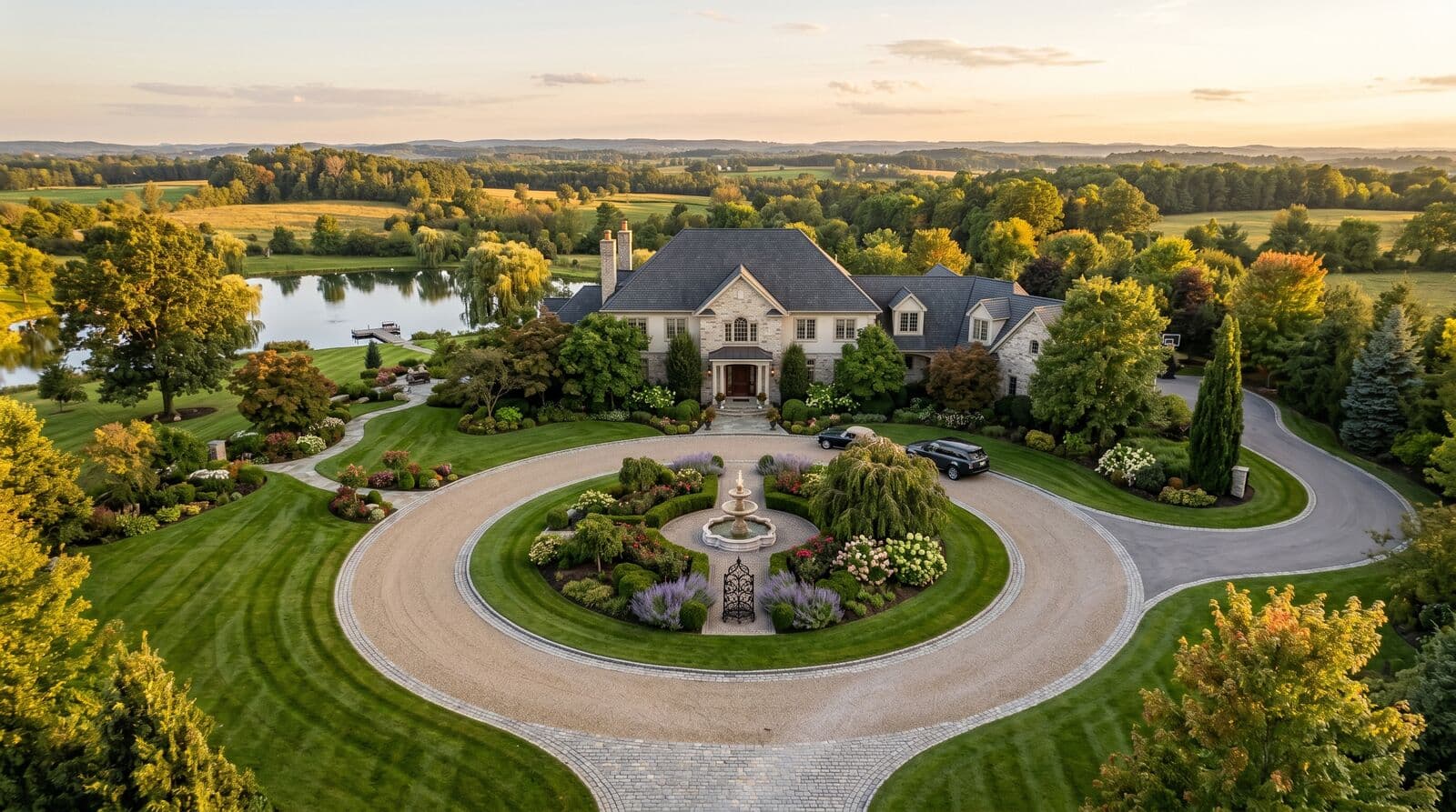 Circular driveway cost and layout planning example
