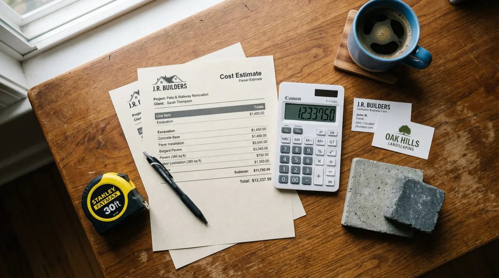Driveway contractor bid checklist planning example