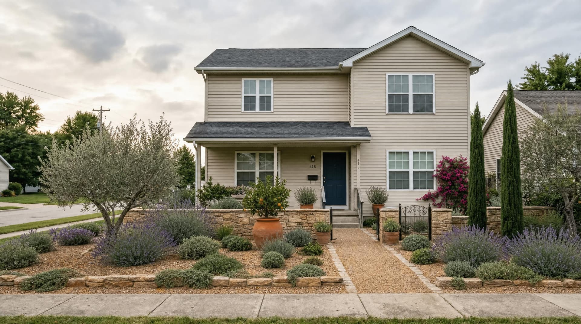 Mediterranean landscape inspiration for Spanish-style driveway design
